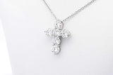 Approx. 1.74ctw Lab Grown Diamond Cross 925 Pendant & Chain 3.4g Eb1124lessa