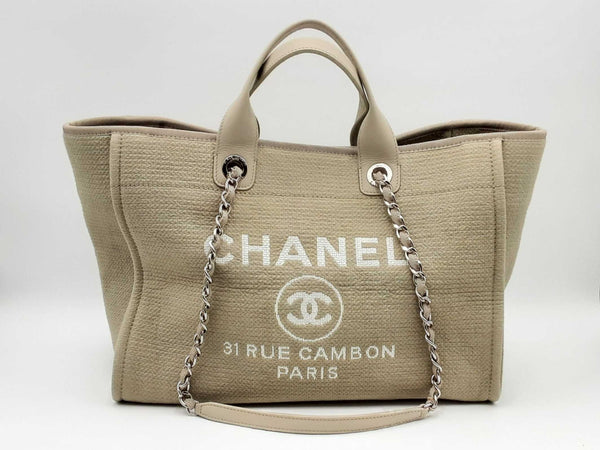 Chanel Deauville Beige Canvas Tote Bag Fw1024lexzsa