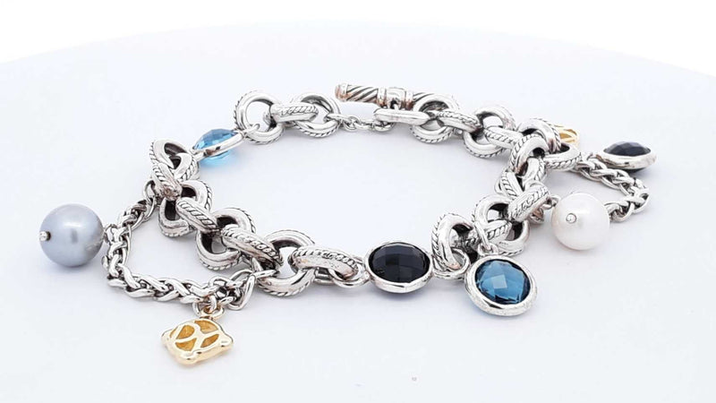 David Yurman Sterling Silver Old World Charm Bracelet 31.6 Gram 7 In Fw0425ozxdu