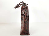 Prada Crocodile Embossed Mini Brown Handbag Sd0226izxde