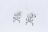 Skull & Crossbones Stud Earrings With Diamonds In 14k White Gold 1.6g Eb1225sxdu