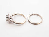 1.58 Cttw Diamond & 14k White Gold Bridal Set 6.4 Grams Size 5.5 Fw1224loxzdu