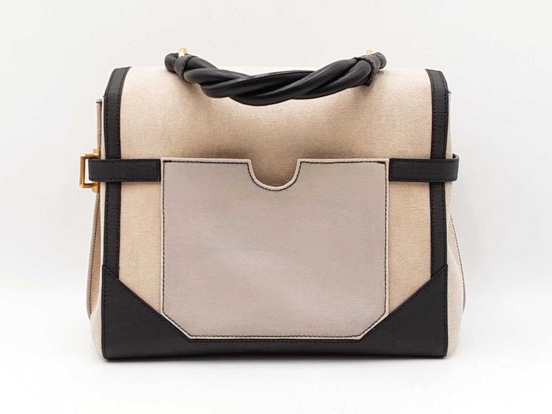 Balmain B-buzz Tote Bag In Canvas & Leather Fw0925pzxdu