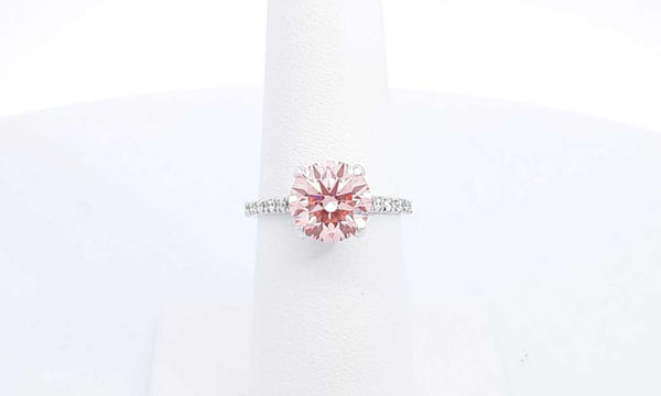 14k White Gold 2.79ctw Lab Grown Pink Diamond Ring Size 6.5 Eboerxdu144010026792