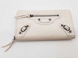 Balenciaga Le City White Crinkled Leather Zippy Long Wallet Do0926rxde