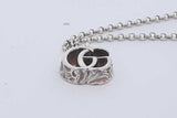 Gucci 925 Sterling Silver Gg Logo Pendant Necklace 5.3 Grams 17 Inch Eb0226rdu