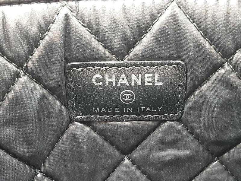 Chanel Boy O Black Leather Zipper Clutch Do0325exzde