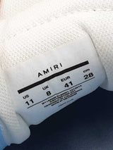 Amiri Skel Low Top Sneakers In White & Powder Blue Leather Size 11 Fw0625lxzdu