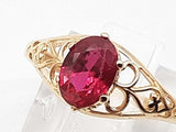 Pink Garnet 14k Yellow Gold 1.6g Ring Size 6.5 Do0426lxzde