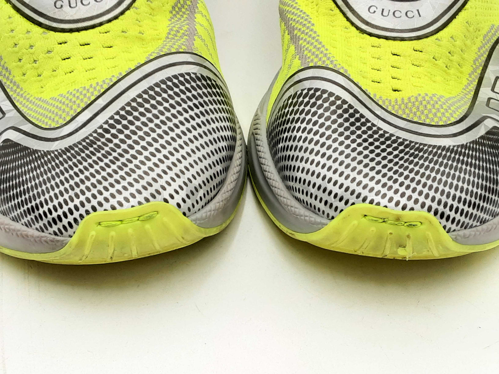 Gucci Ultrapace R Silver & Neon Yellow Sneakers Size 10.5