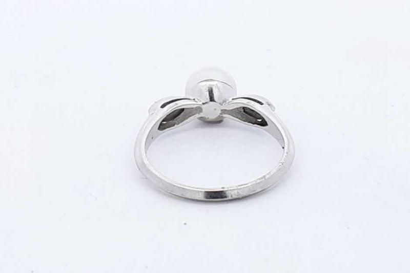 Pearl Ring In 10k White Gold 2.3 Grams Size 6 Eb0924pxsa