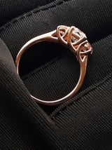 1.14 Cttw Diamond 14k Rose Gold Three-stone Ring W/cert 3.2g Sz 6.5 Fw0226lpxzdu