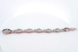 Diamond & Blue Gemstone Bracelet In 14k Rose Gold 81 Grams 7 Inch Eb1024exxzsa