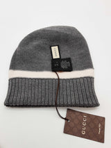 Gucci 494598 4g206 1278 Knit Gray Wool Beanie Size M Do0425oxzde