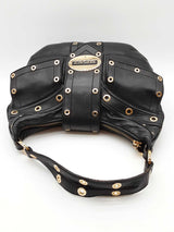 Versace Biker Black Leather Shoulder Bag Eb0826crxde