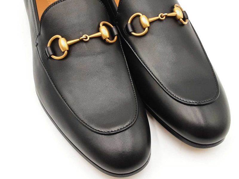 Gucci Jordaan Horsebit Black Leather Loafers Us Size 6.5 Fw0525lrzdu