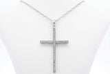 Diamond Cross Pendant In 14k White Gold 3.6 Grams 18 Inch Eb0525crdu