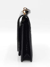 Yves Saint Laurent Sunset Wallet With Chain In Croc-embossed Leather Fw0326cxzdu