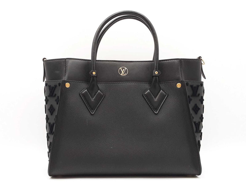 Louis Vuitton On My Side Mm Black Leather Tote Bag Fw0525lczxdu
