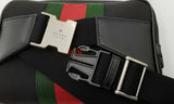 Gucci Techno Web Stripe Black Canvas Belt Bag Eb0524wrxdu