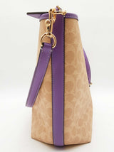 Coach City Tan Signature Coated Canvas Iris Purple Large Bucket Bag Do0126lozde