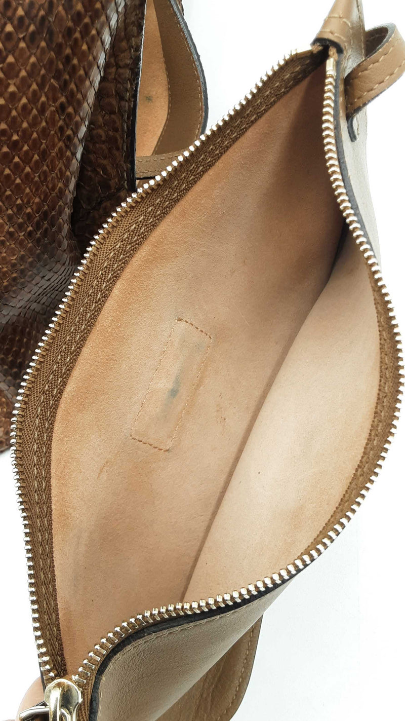 Gucci Jackie Hobo Bag In Glazed Chestnut Brown Python Leather Fw1025ocrdu