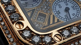 Santos De Cartier 100 Chronograph 10.06 Cttw Diamond & 18k Yellow Gold 41mm Automatic Watch 239 Grams Fw0825rxzxdu