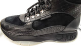 Jimmy Choo Inca Shearling Sneakers In Croc-embossed Leather Sz It 46 Fw0825loxdu