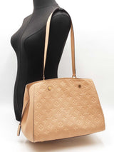 Louis Vuitton Montaigne Handbag In Beige Monogram Empreinte Leather Fw0926cexdu