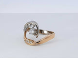 0.85 Cttw Diamond & 14k Two-tone Gold Wave Ring 5.9 Grams Size 7 Fw1025prxdu