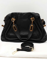 Chloe Paraty Black Leather Top Handle Bag Eb1225lrxdu