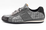 Fendi Zucca Grey Suede & Leather Sneakers Size 8.5 Eb1025crdu