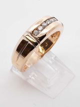 0.12 Cttw Diamond & 14k Yellow Gold Channel Ring 6.8 Grams Size 9.25 Fw0425rzxdu