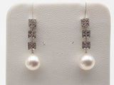 White Pearls Diamonds 18k White Gold 8.6g Ensemble Do0425rxzde