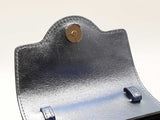 Versace La Medusa Top Handle Bag In Metallic Blue Crinkled Lambskin Fw1026prxdu