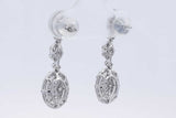 2.56cttw Diamond Drop Stud Earrings In 18k White Gold 3.2 Grams Eb0326lxexdu