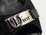 Dior Diorissimo Black Jacquard & Leather Logo Peep-toe Heels Size 5.5 Fw1026cxdu