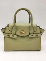 Michael Kors Carmen Belted Green Coated Canvas Crossbody Satchel Do1224ixde