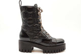Gucci Black Leather Gg Matelasse Combat Boots Size 39 Eb0226oxzde