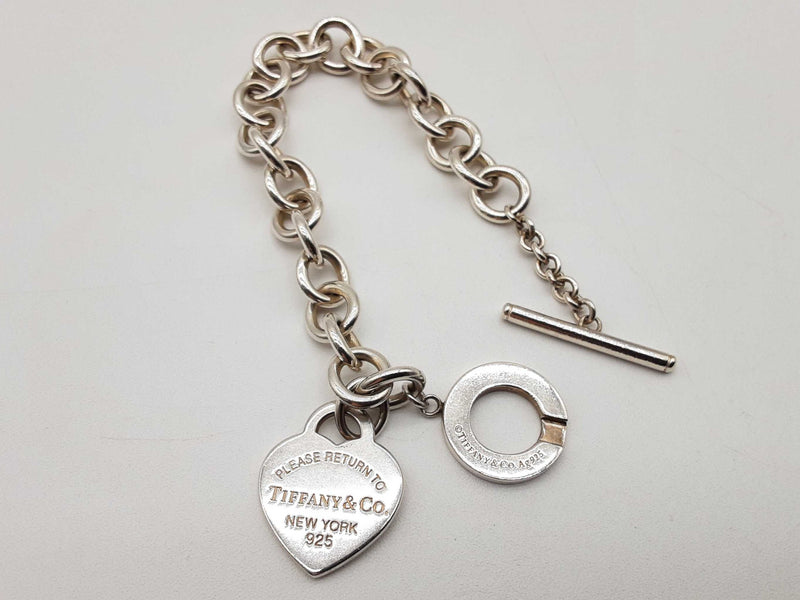 Tiffany & Co. Return To Tiffany Heart Tag 0.925 Silver 32.8g Bracelet 6.5 In Do0325lrxde