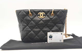 Chanel Quilted Lambskin Small Top Handle Black Shopping Bag Sd0825wzxzsa