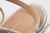 Stuart Weitzman Mariposa Glitter Leather Heels Size 7.5 Eb0526oxsa