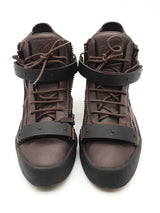 Giuseppe Zanotti Dark Brown Leather High Top Sneakers Eu Size 43 Eb0526lrxde