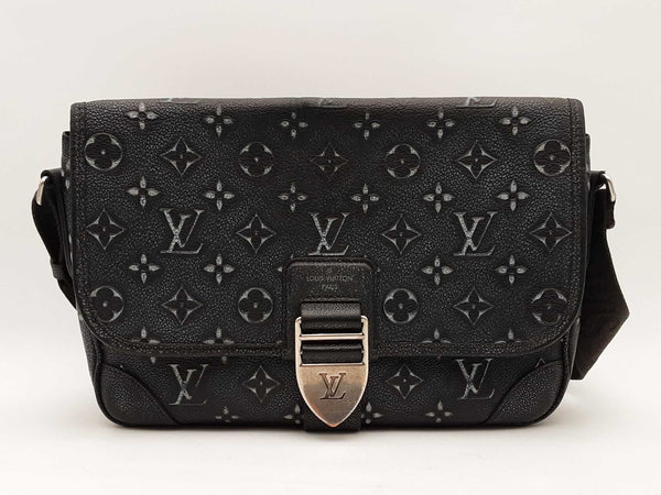 Louis Vuitton Cowhide Faded Monogram Archy Charcoal Messenger Sd0225lrzxsa