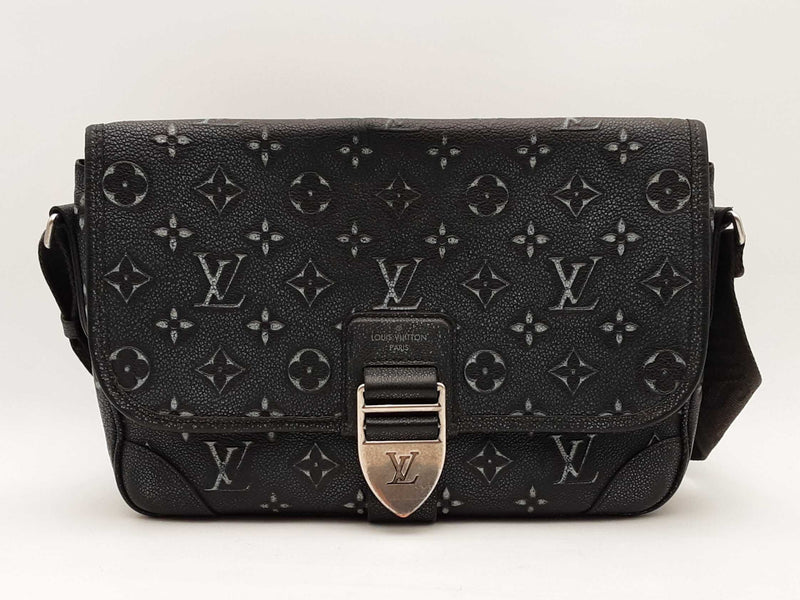 Louis Vuitton Cowhide Faded Monogram Archy Charcoal Messenger Sd0225lrzxsa