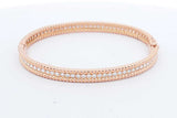 Van Cleef & Arpels Perlee Diamond Bangle Bracelet 18k Rose Gold 23.8g Eb924lwrxdu