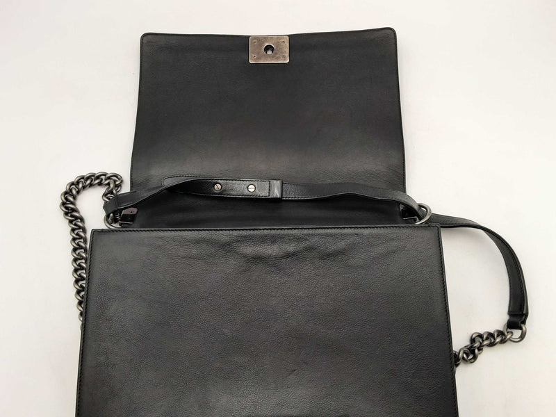 Chanel Large Boy Bag Lambskin Black Handbag Aa0125ooxzsa