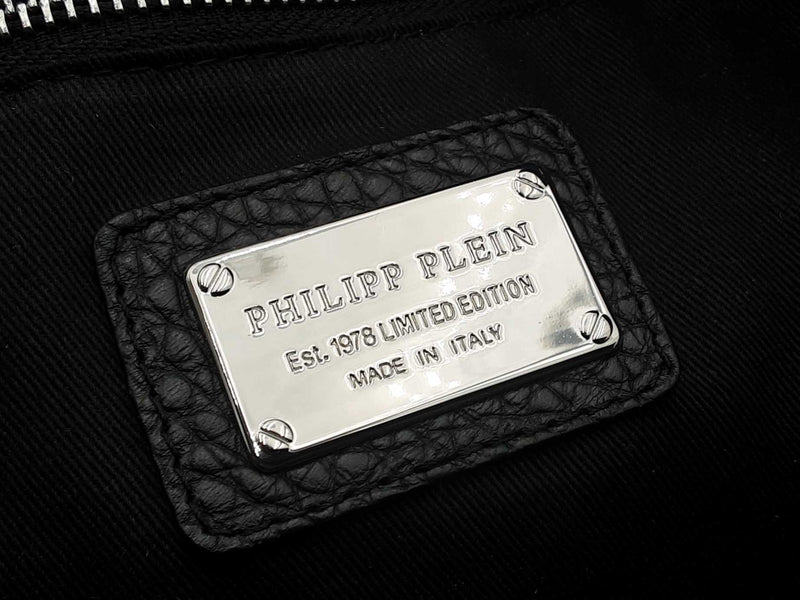 Phillip Plein Limited Edition Monogram Black Leather Backpack Fw1124pxzsa