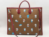 Gucci Gg Supreme Doraemon Tote Bag Brown Aa0825pxzsa