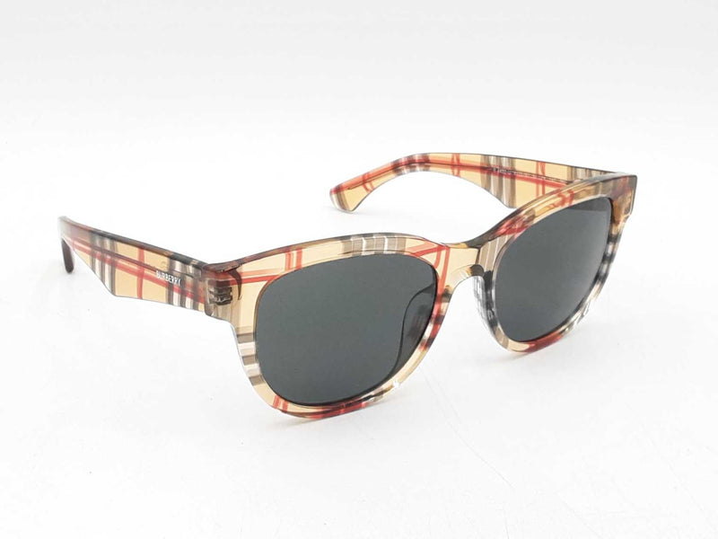 Burberry Transparent Vintage Check Round Frame Sunglasses Fw0925cxdu